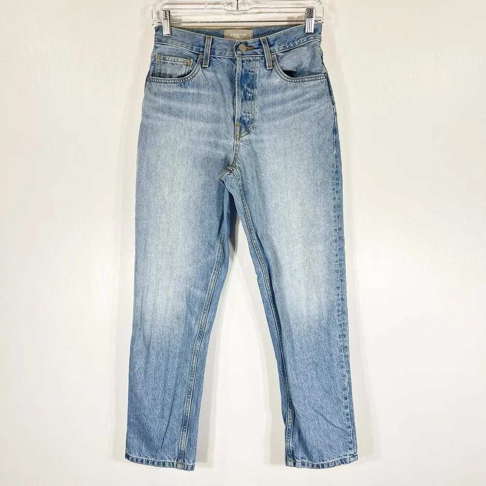 EVERLANE The 90s Cheeky Jeans Size 25 Ankle Button Fly Light Wash Organic Cotton